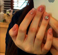 Press-On Nail Set Crystal-Embellished & Reusable