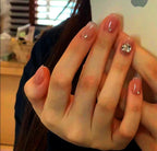 Press-On Nail Set Crystal-Embellished & Reusable