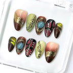 Press-On Nail Set Crystal Embellished & Self-Adhesive Multi-Size