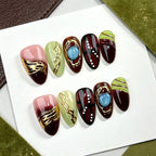 Press-On Nail Set Crystal Embellished & Self-Adhesive Multi-Size