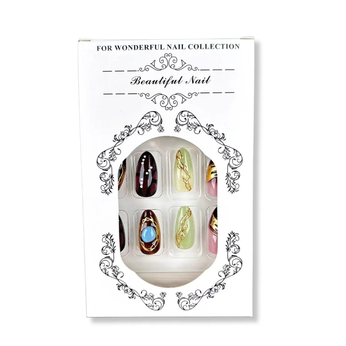 Press-On Nail Set Crystal Embellished & Self-Adhesive Multi-Size