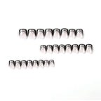 Press-On Nail Set Curved Line Reusable & Skin-Friendly