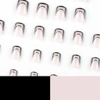 Press-On Nail Set Curved Line Reusable & Skin-Friendly