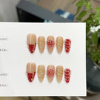Press-On Nail Set Dahlia Floral Peel-And-Stick Long-Lasting Wear
