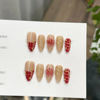 Press-On Nail Set Dahlia Floral Peel-And-Stick Long-Lasting Wear