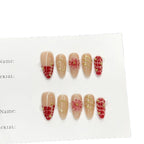 Press-On Nail Set Dahlia Floral Peel-And-Stick Long-Lasting Wear