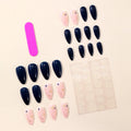 Press-On Nail Set Dark Blue Celestial Stars & Moons