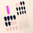 Press-On Nail Set Dark Blue Celestial Stars & Moons