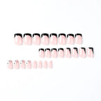 Press-On Nail Set Dark Blue Reflective Accents & High-Gloss