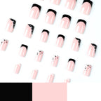 Press-On Nail Set Dark Blue Reflective Accents & High-Gloss