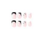 Press-On Nail Set Dark Blue Reflective Accents & High-Gloss
