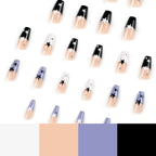 Press-On Nail Set Dark Brown Star Motif Easy Application