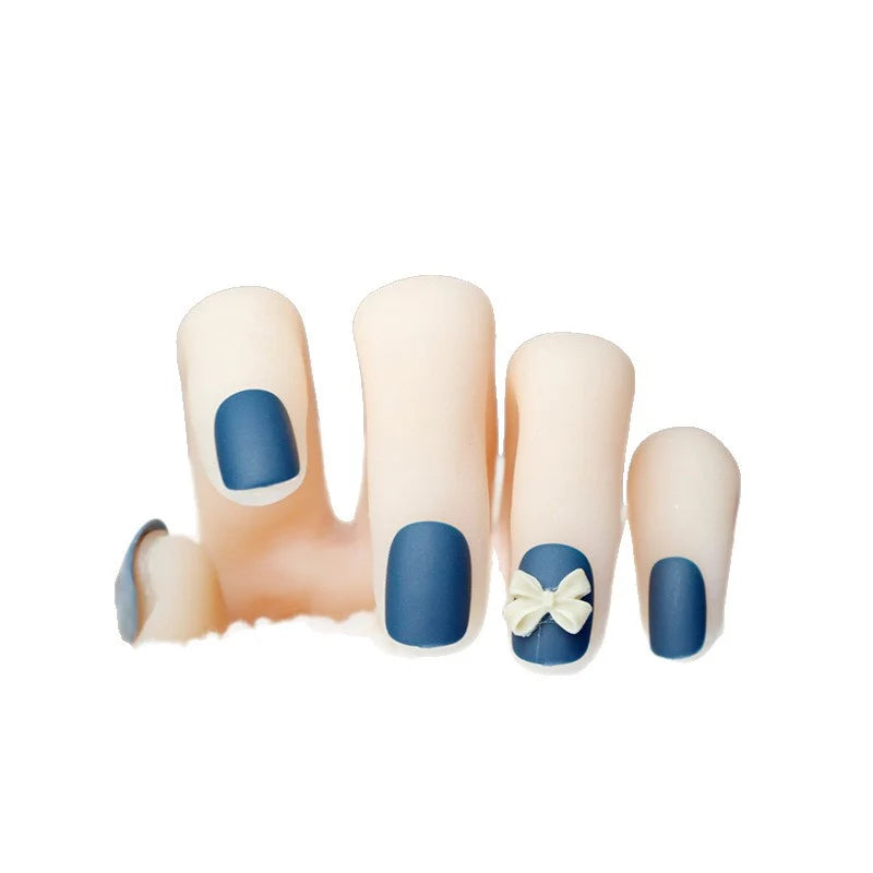 Press-On Nail Set Decorative Bow Easy & Reusable