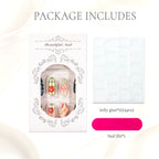 Press-On Nail Set Decorative Designs Includes Glue & File