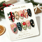 Press-On Nail Set Decorative Designs Includes Glue & File