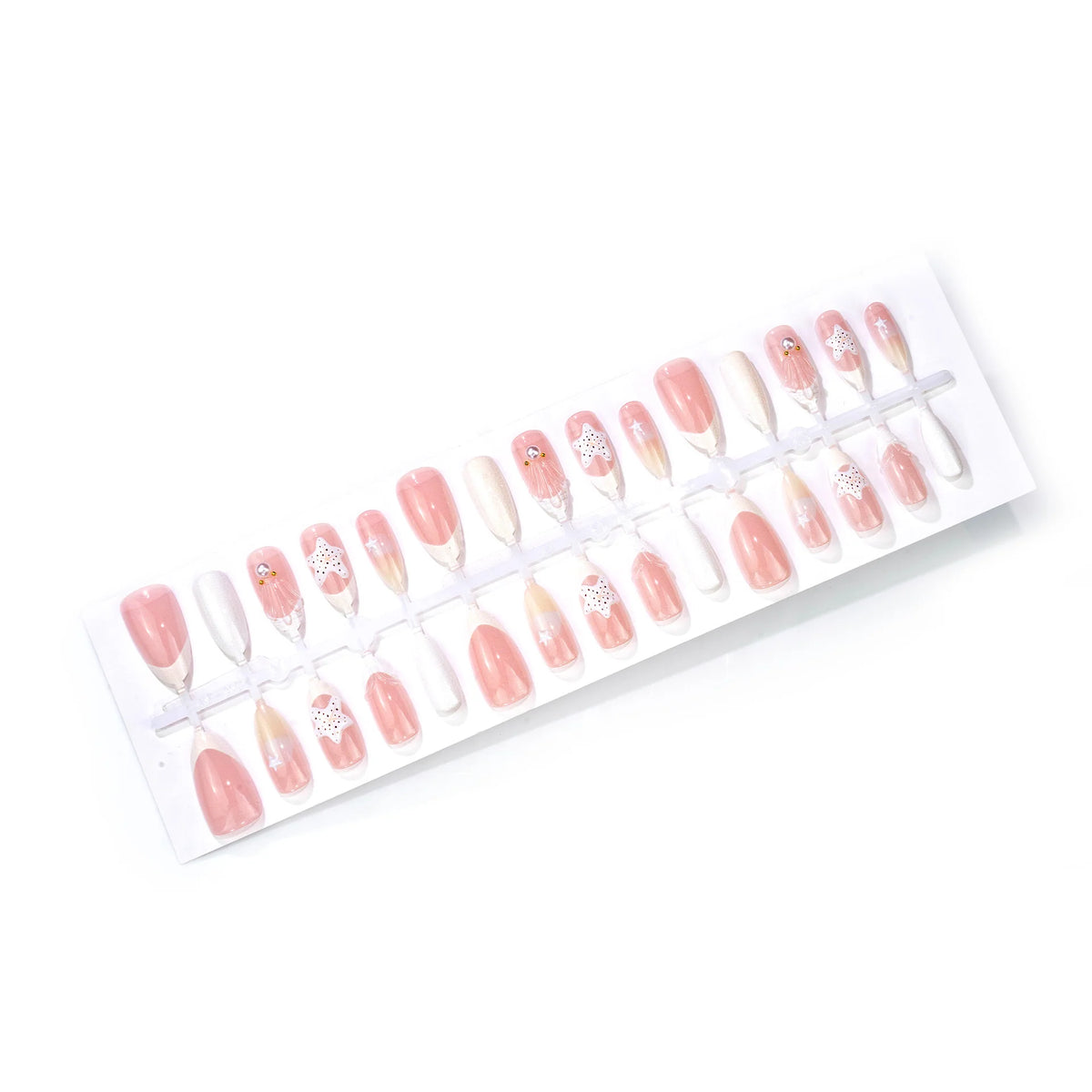 Press-On Nail Set Decorative Designs Multiple Sizes
