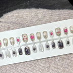 Press-On Nail Set Decorative Designs No Glue & Reusable