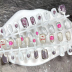 Press-On Nail Set Decorative Designs No Glue & Reusable
