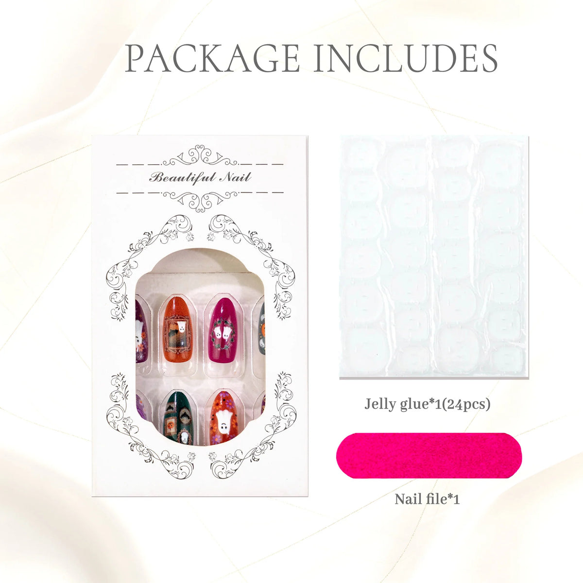 Press-On Nail Set Decorative Long-Lasting Removable