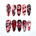 Press-On Nail Set Deep Blue Artistic & Long-Lasting
