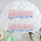 Press-On Nail Set Delicate Floral Easy Application & Removal