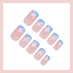 Press-On Nail Set Delicate Floral Easy Application & Removal