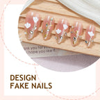 Press-On Nail Set Delicate Floral Multiple Sizes