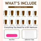 Press-On Nail Set Delicate Floral Reusable Multiple Sizes