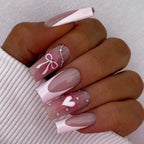 Press-On Nail Set Designer Bows & Sparkle