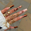 Press-On Nail Set Designer Nail Art Glue-Free & Reusable