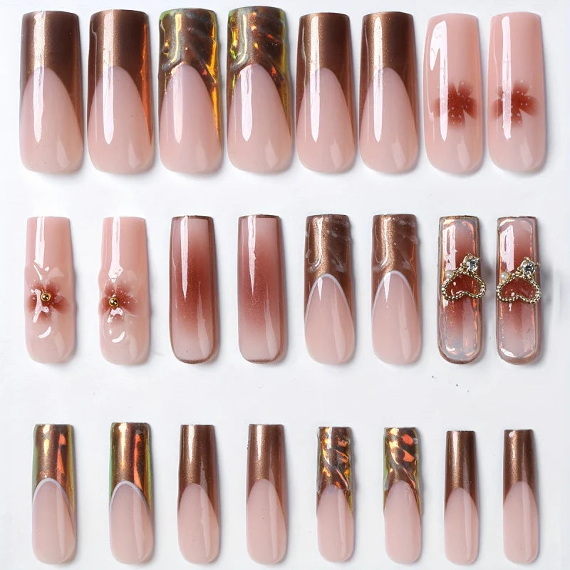Press-On Nail Set Designer Nail Art Glue-Free & Reusable