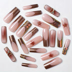 Press-On Nail Set Designer Nail Art Glue-Free & Reusable