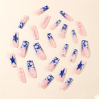 Press-On Nail Set Designer Patterns Durable Acrylic Comfortable Fit
