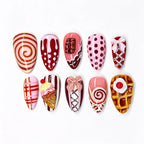 Press-On Nail Set Dessert-Inspired Adhesive Tabs & Custom Fit
