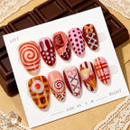 Press-On Nail Set Dessert-Inspired Glue-Free & Reusable