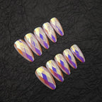 Press-On Nail Set Diamond Pattern 24-Piece Reusable