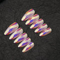 Press-On Nail Set Diamond Pattern 24-Piece Reusable