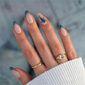 Press-On Nail Set Dolphin & Polka Dot Easy Application