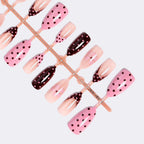 Press-On Nail Set Dots & Floral Easy Application