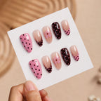 Press-On Nail Set Dots & Floral Easy Application