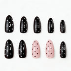 Press-On Nail Set Dotted & Solid Patterns No Glue