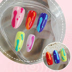 Press-On Nail Set Drip Design Glossy Finish