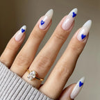 Press-On Nail Set Durable Acrylic Ombre Heart Accent