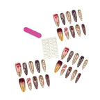 Press-On Nail Set Easy Application Gold Accent