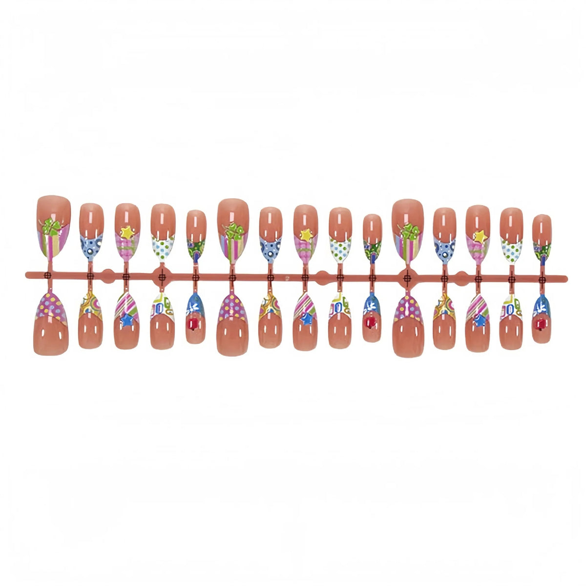 Press-On Nail Set Easy Application Patterned Designs