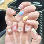 Press-On Nail Set Easy-Apply Floral & Character Designs