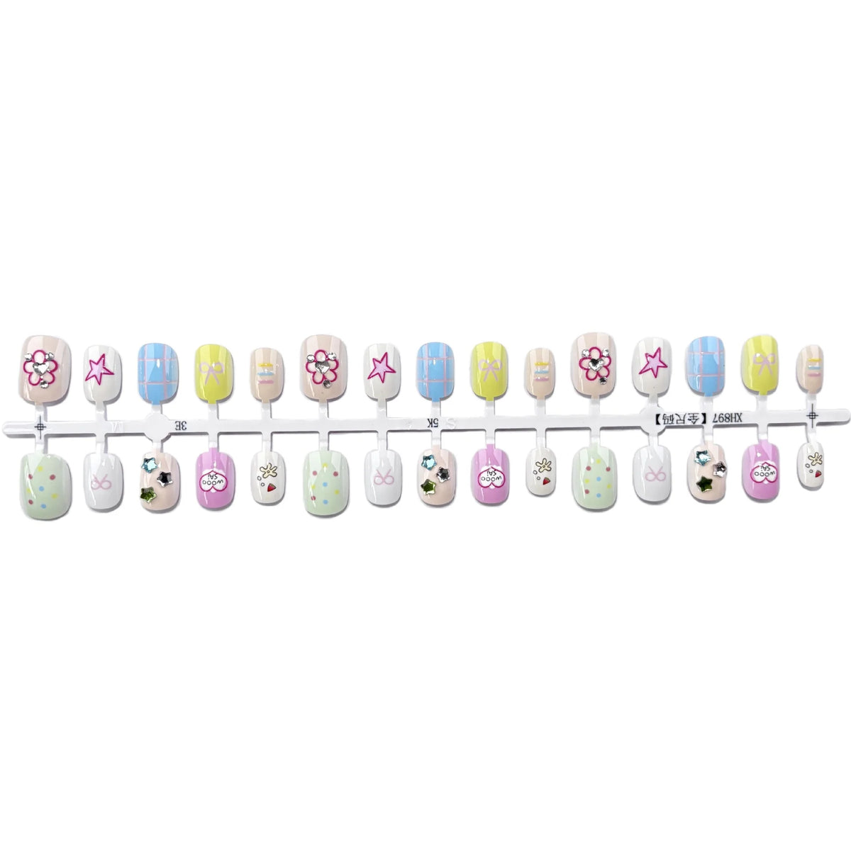 Press-On Nail Set Easy-Apply Floral & Character Designs