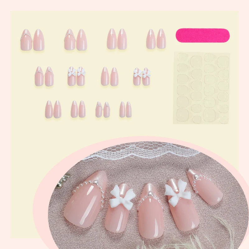 Press-On Nail Set Easy Apply Includes Glue