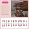 Press-On Nail Set Easy Apply Long-Lasting Floral & Dot Designs