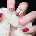 Press-On Nail Set Elegant Bow Reusable & Easy Application